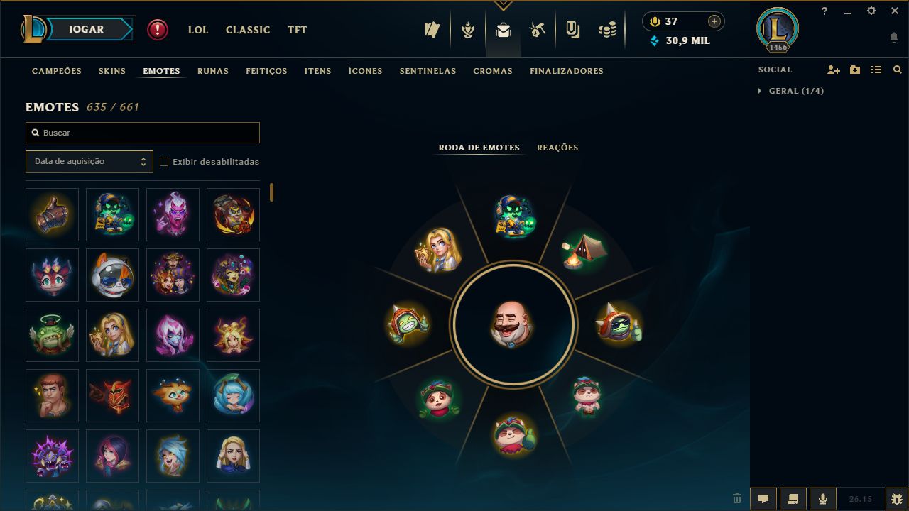 Conta FullAcesso de LOL lvl 1.456 + 832skins + 7/7 ultimate + elo Esmeralda III