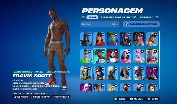 CONTA FORTNITE RARA 173 SKINS (TRAVIS SCOTT+PASSES CAPITULO 1+PACOTES ANTIGOS)