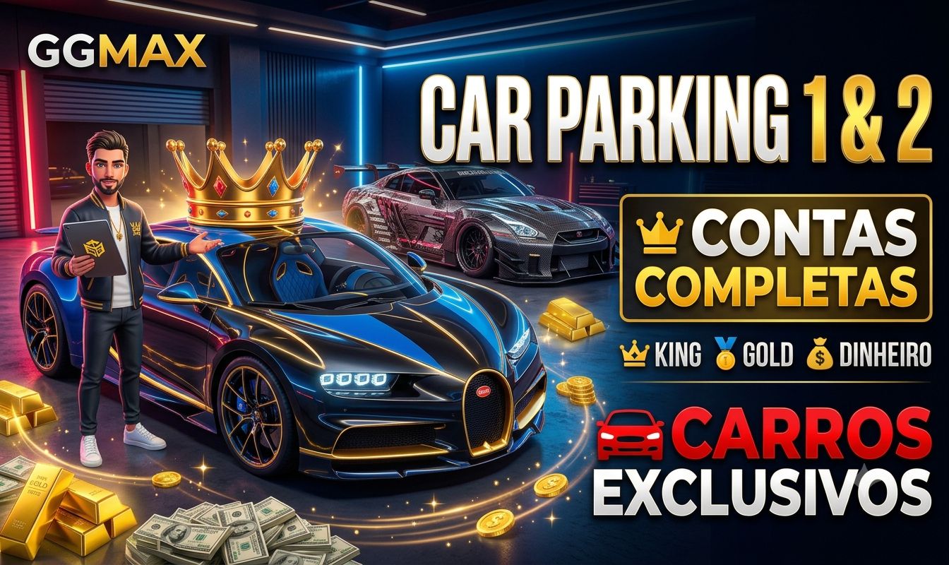 Car parking 1 e 2 contas com KING, Gold, dinheiro , carros e etc.