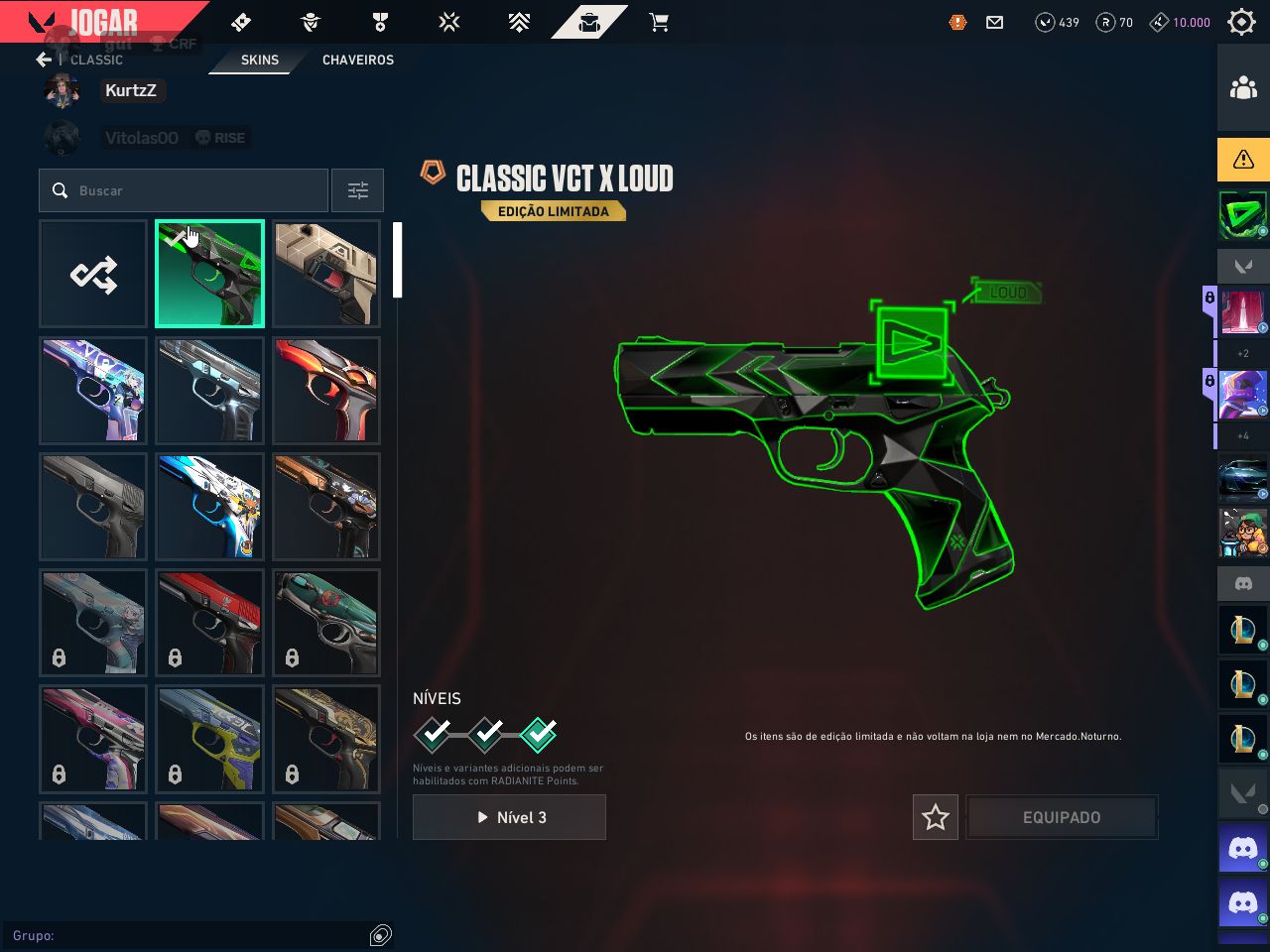 Conta VALORANT 3k gasto (skins e bundle)