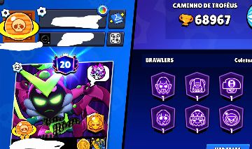 Conta Brawl Stars, 63 brawerls full, 69k troféus, muitos skin lendaria e mitica
