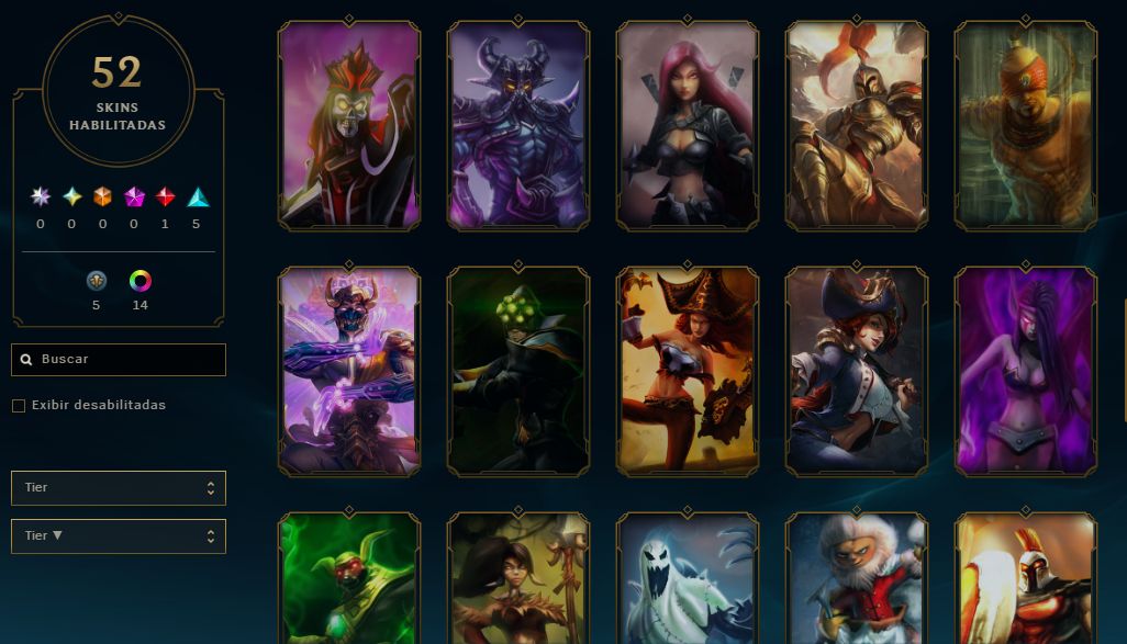 CONTA LOL - 57 LV - OURO - HONRA 5