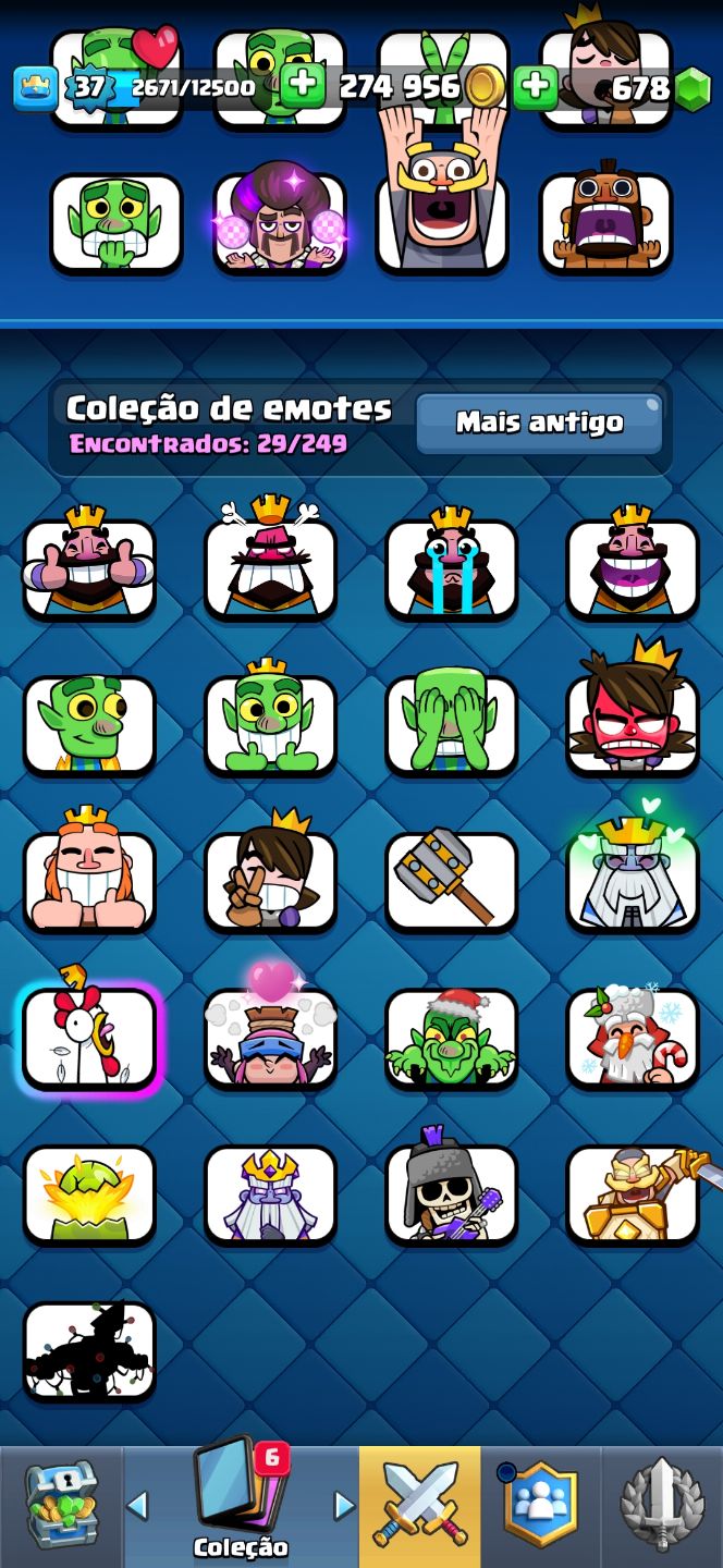 Conta clash veterana completa é passe atualizado