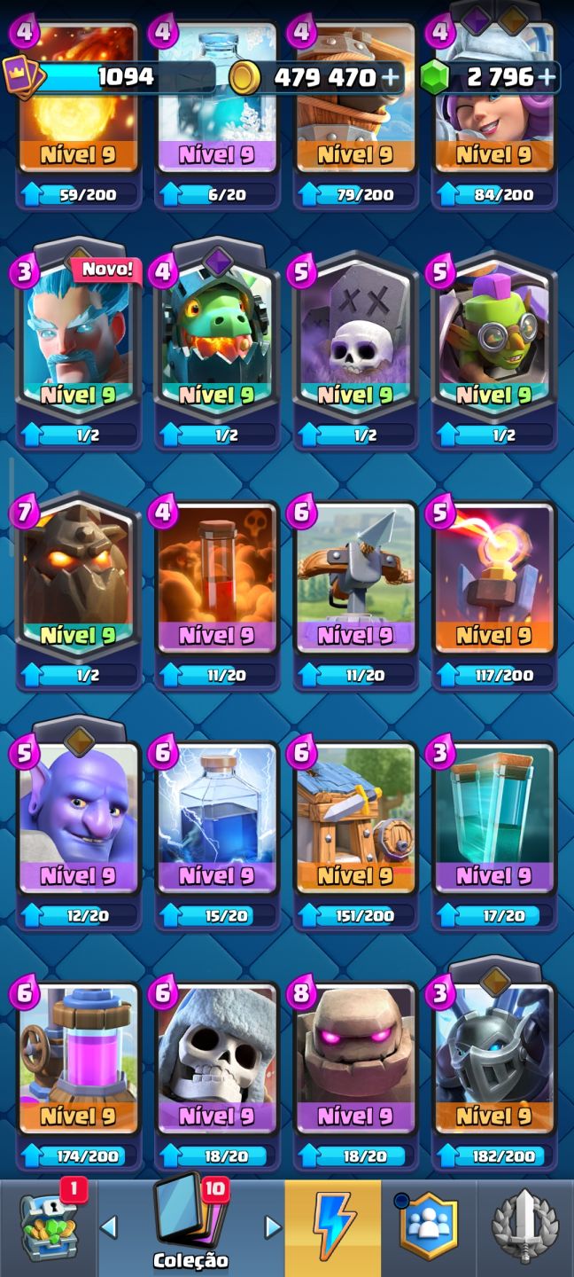 CLASH ROYALE | 6153 TROFÉUS | 114 CARTAS | 2796 GEMAS | 479K OURO | 3 EVOLUÇÃO