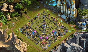 CONTA DE CLASH OF CLANS CV18 RARO COM PAISAGEM LENDÁRIA E ESTÁTUAS DO DRAGÃO