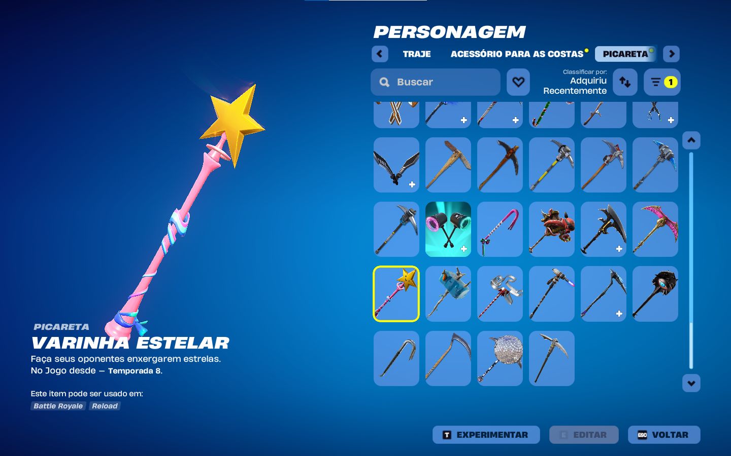 CONTA FORTNITE OG (CAPÍTULO 1) +160 SKINS | VARINHA ESTELAR | ACESSO COMPLETO