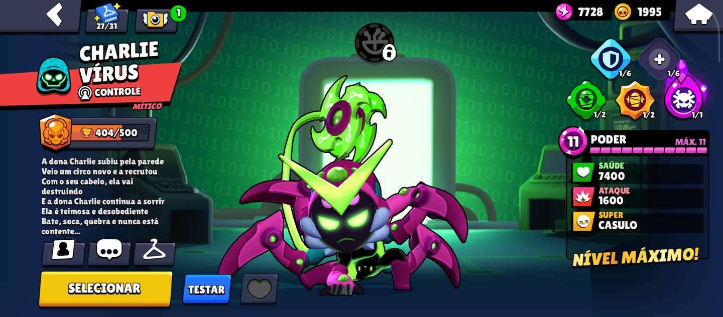 Vende se conta de Brawl Stars, bem gemada, com várias skins, mais de 10 passes.