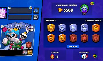 Conta Brawl Stars boa para começar , 58 Brawlers , 8 Hypercarga ativa