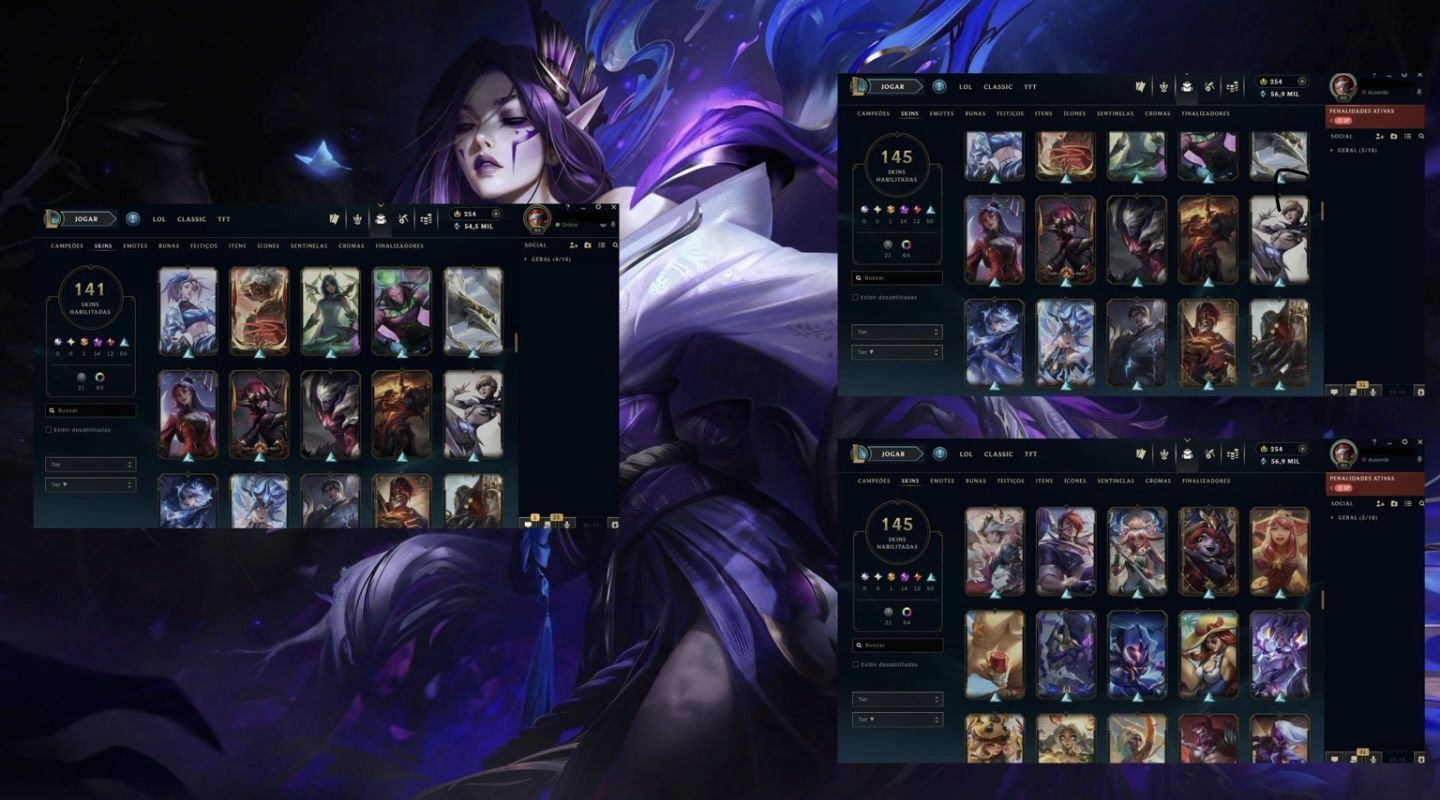 Conta handlevel com Project Command Line Yi e 12 passes ativo + skins mítica