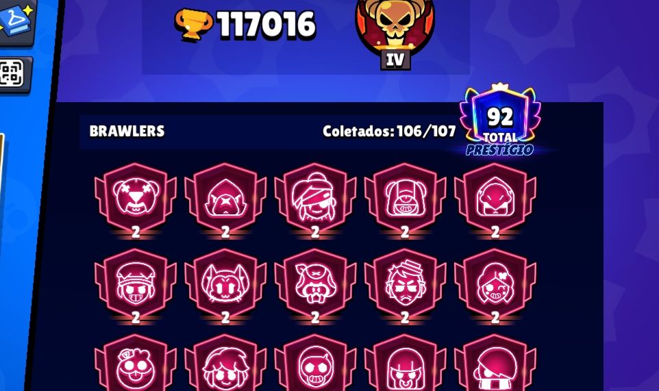 Conta com 117k de troféus brawl stars