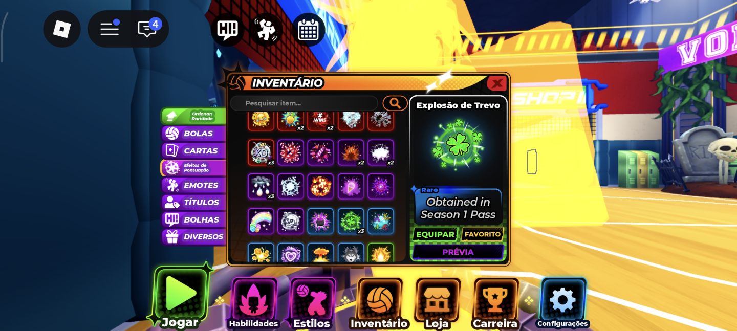 Conta voleibol legends e blox fruits
