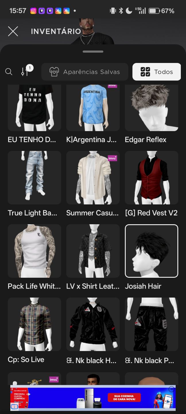 CONTA IMVU AP E AGE, COM KID E ADULTO