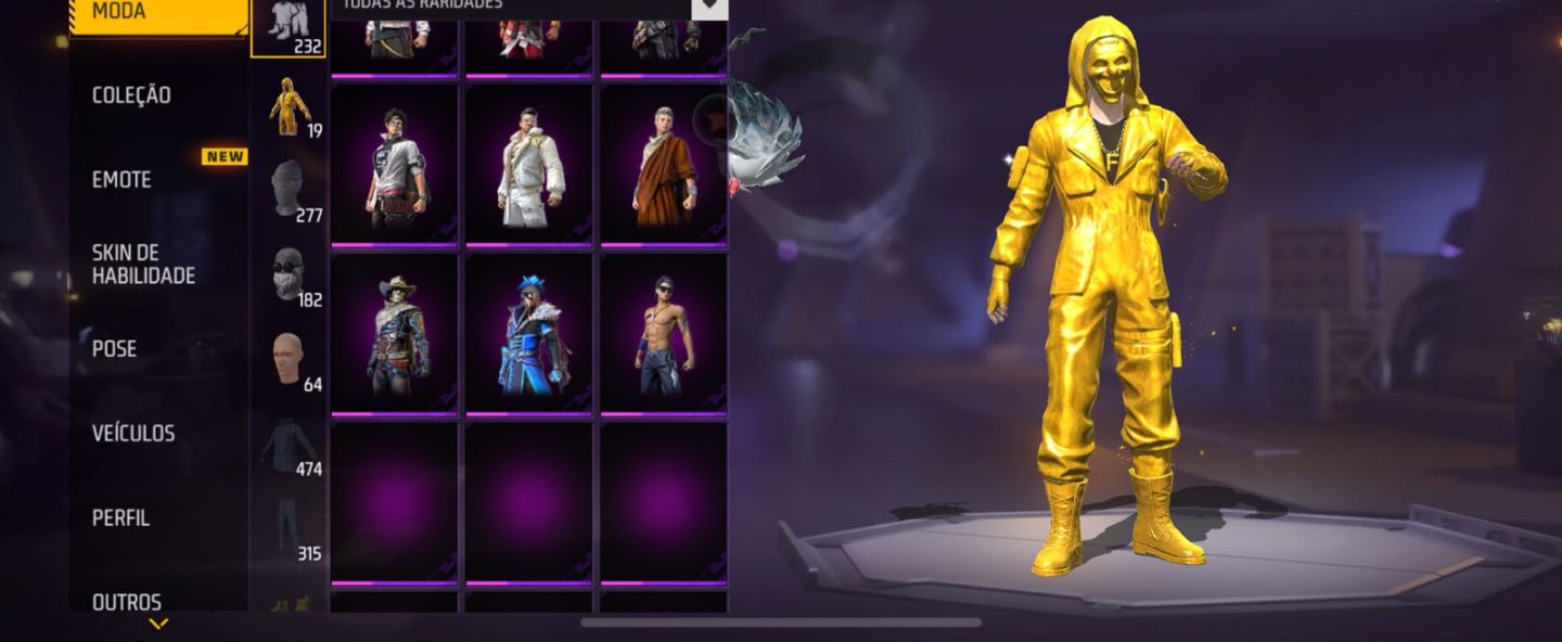 Conta de Free Fire com skins raras