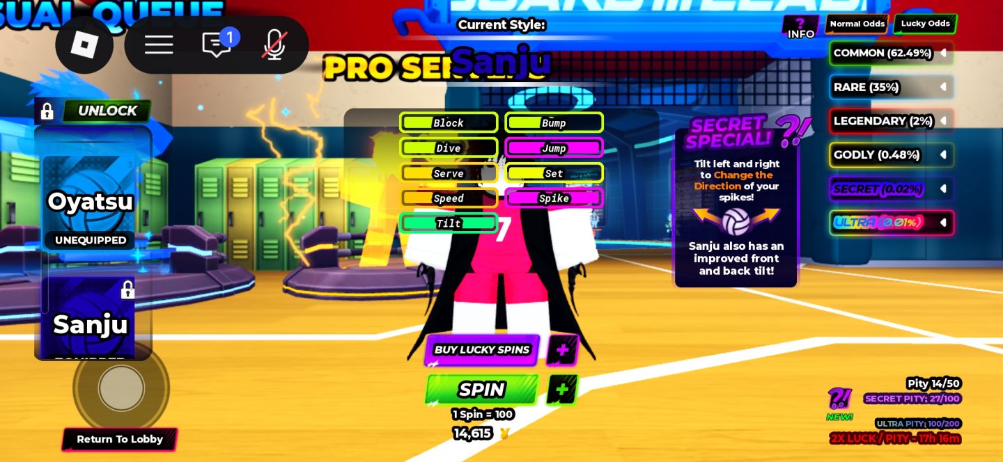 Contas de voleibol legends Veja a descrição