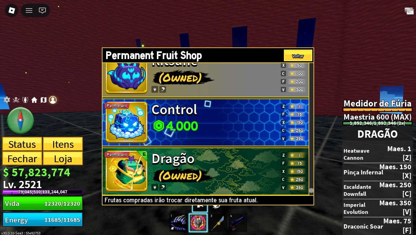 CONTA COM DRAGON E KITSUNE PERMANENTE E GAME PASS BLOX FRUITS | ENTREGA IMEDIATA