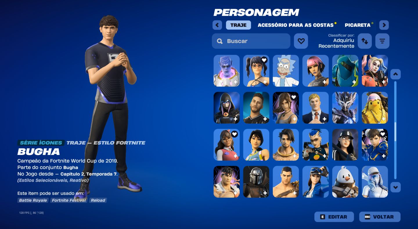 CONTA FORTNITE COM GTA 5 NA CONTA EPIC GAME E VARIAS SKINS E PASSES COM PARCERIA