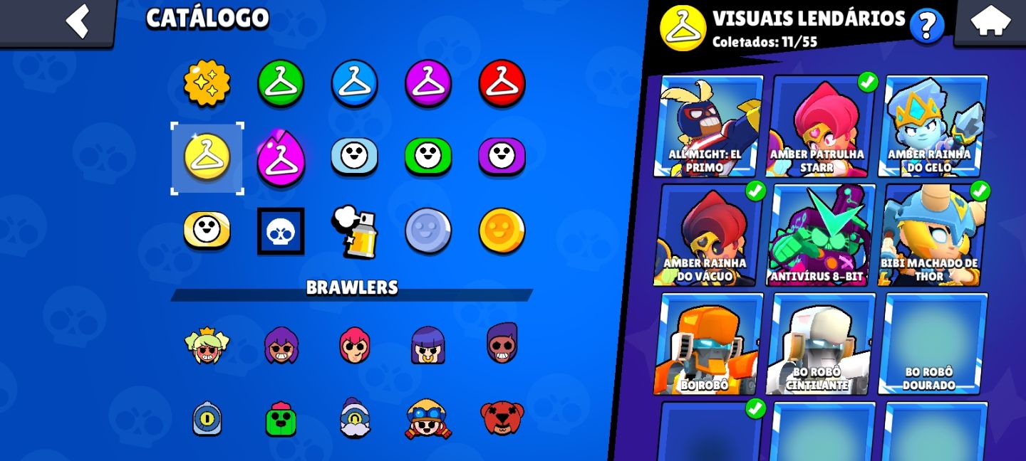 CONTA ENDGAME 53K+ TROFÉUS | 106/106 BRAWLERS (TODOS)/ MUITAS SKINS ÉPICAS RARA
