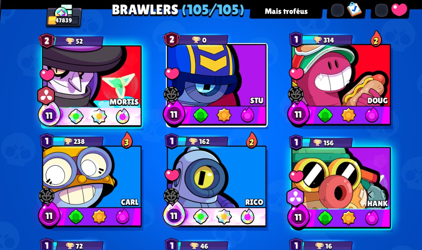 CONTA BRAWL STARS 45K TROFEUS/TODOS OS BRAWLERS