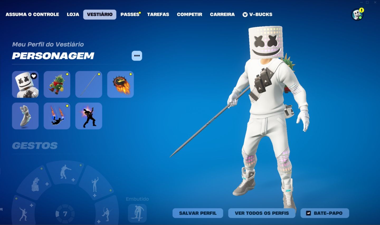 CONTA FORTNITE COM MARSHMELLO, ROBIN, SUPERMAN, MANDARINA + ESTILOS FULL E MAIS