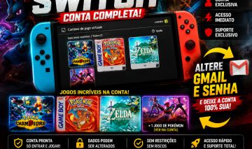 Conta Nintendo Switch | Zelda: Tears of the Kingdom + Pokémon Red