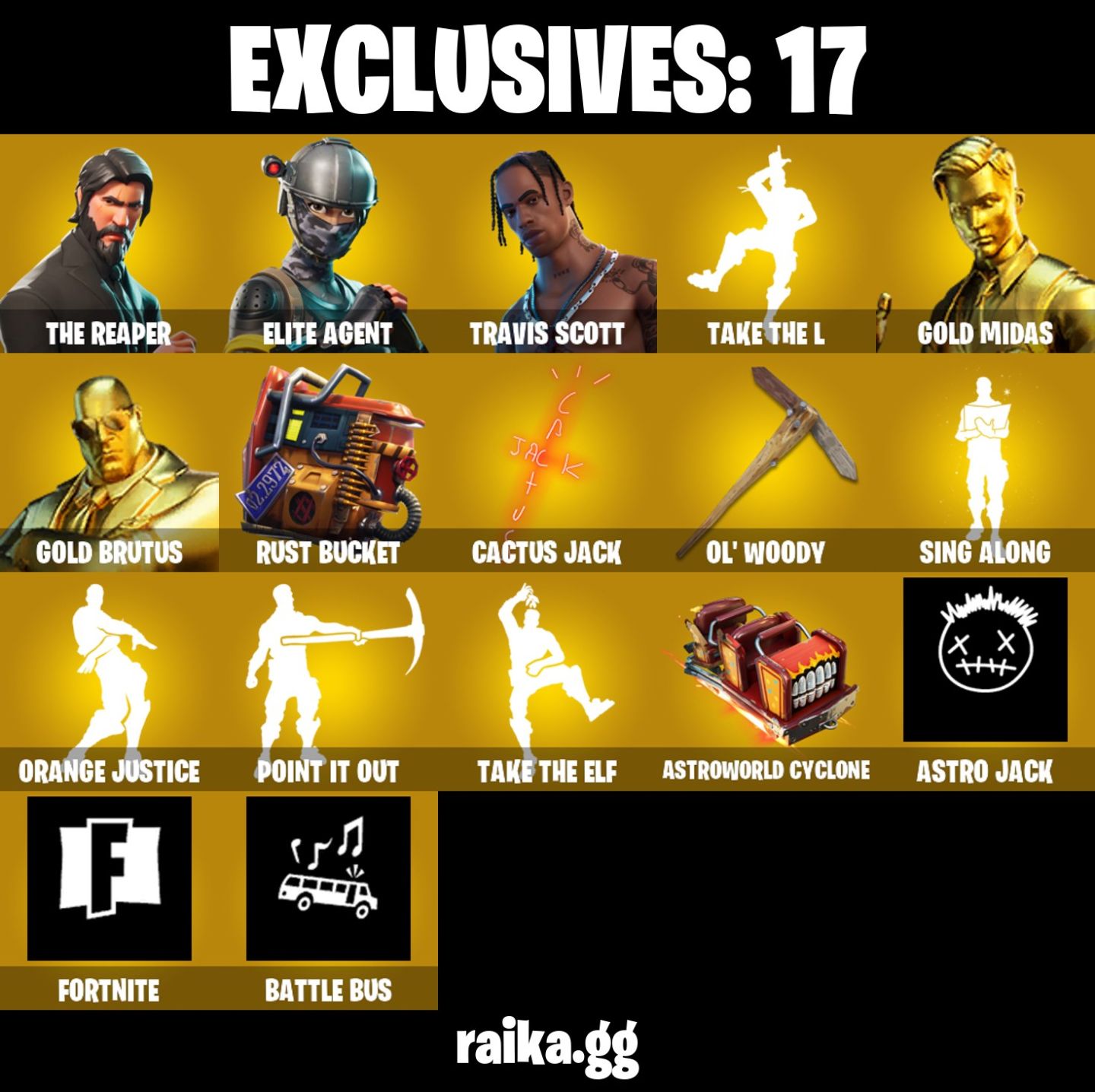 70 skins | The Reaper | Elite Agent | Travis Scott | Gold Midas | 1150 VB