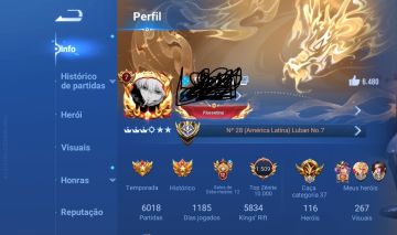 Conta de honor of kings a venda,267visuais116heróis com uma conversa nogociamos