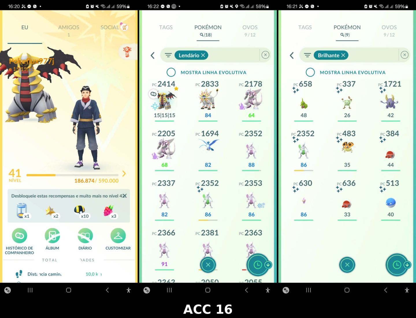 Contas Pokémon GO+Lendários | Pronta Entrega