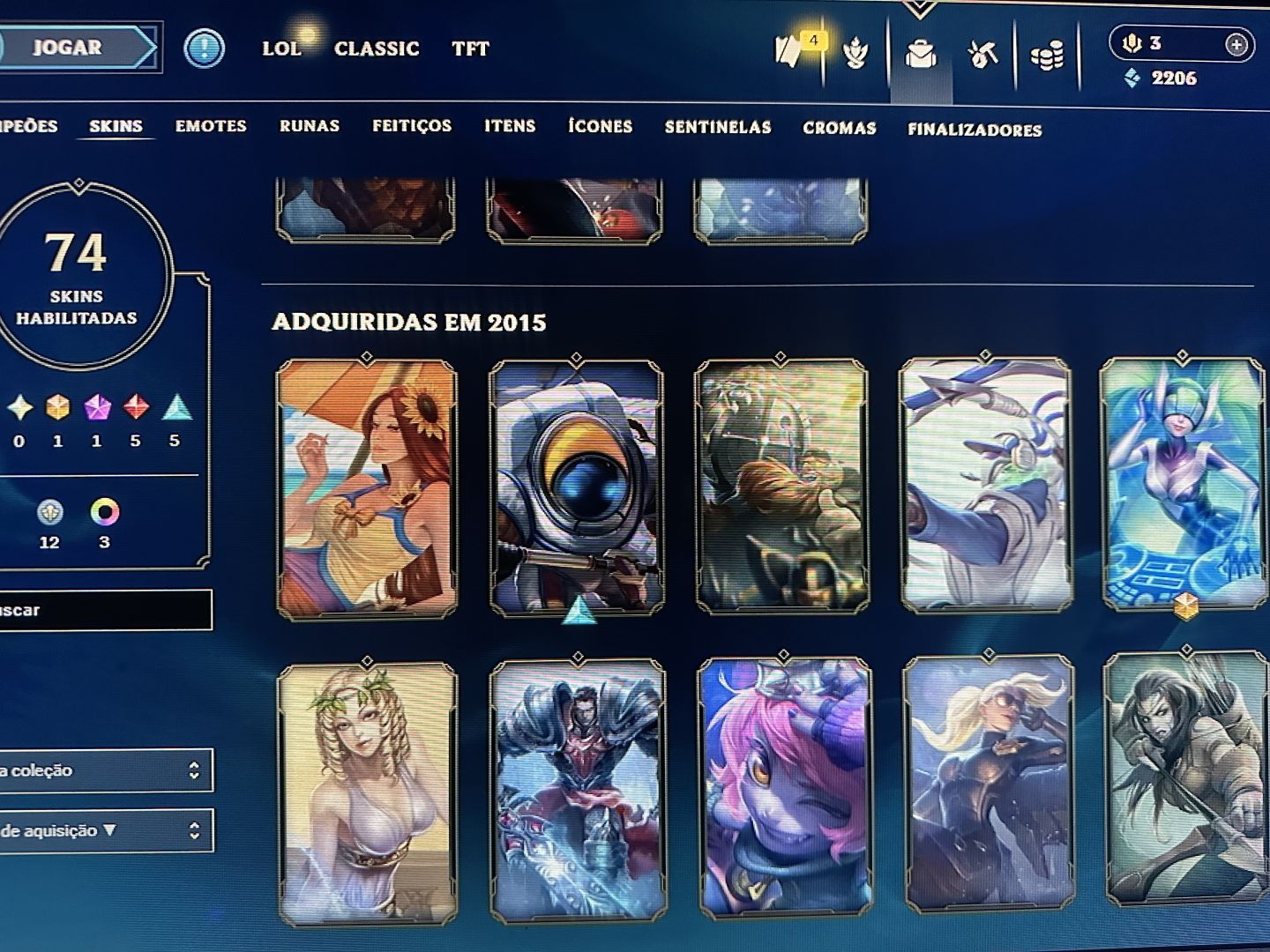 CONTA LOL ANTIGA 2015 | 344 CAMPEÕES | 77 SKINS | DJ SONA | 128 ÍCONES RAROS