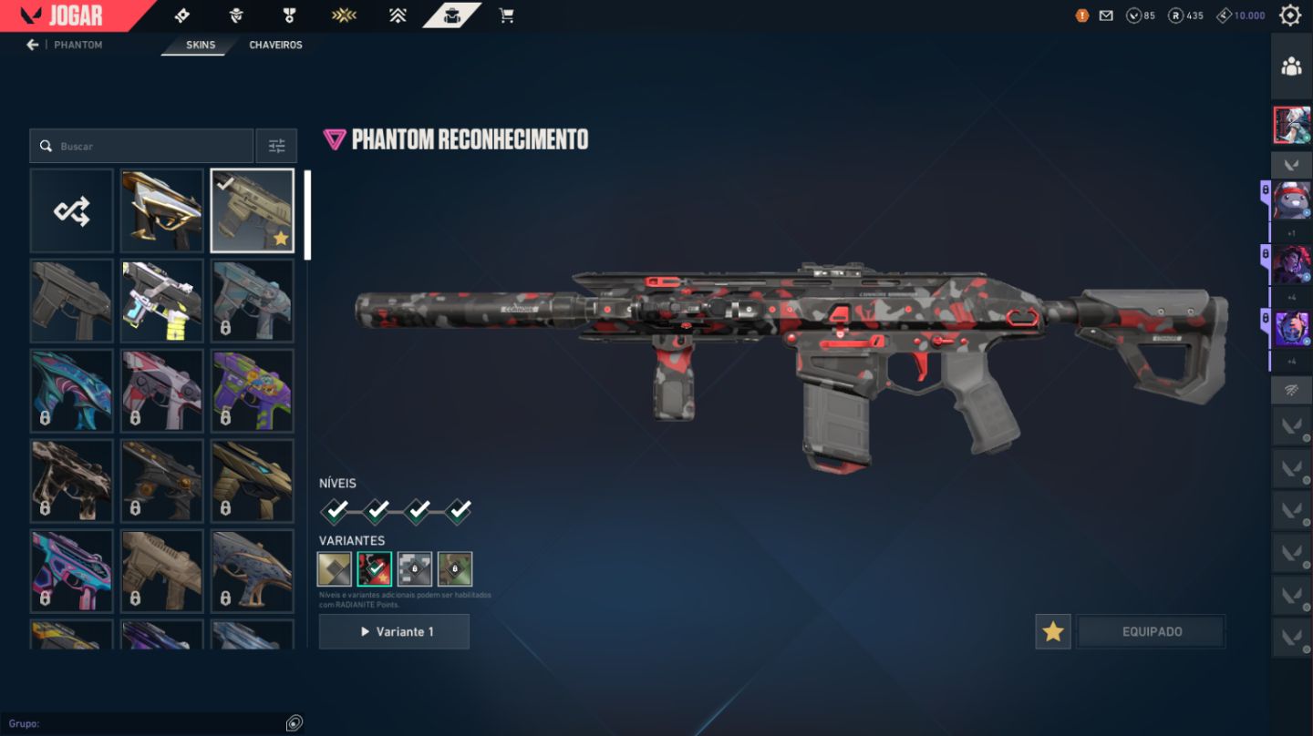 Conta Valorant Elo Plat 2 Cheia de Skins