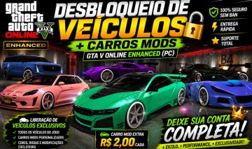 DESBLOQUEIO DE VEÍCULOS + CARROS MODS | GTA V ONLINE ENHANCED (PC)
