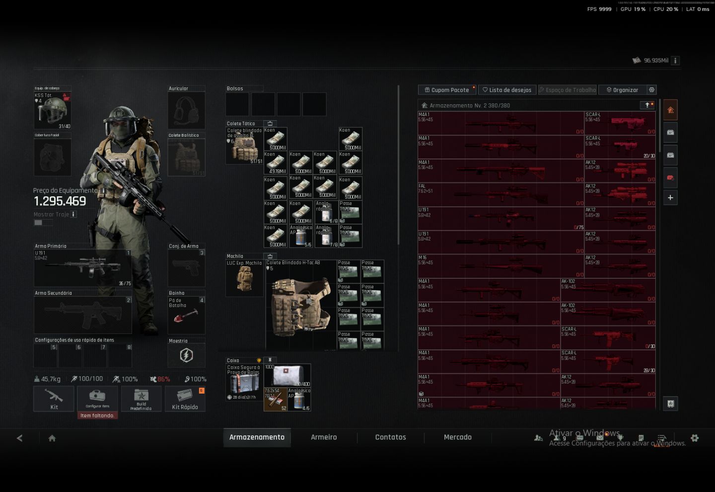 CONTA ARENA BREAKOUT LEVEL 30 + 156M STASH + SKINS + FULL INVENTARIO+2,3K MOEDAS