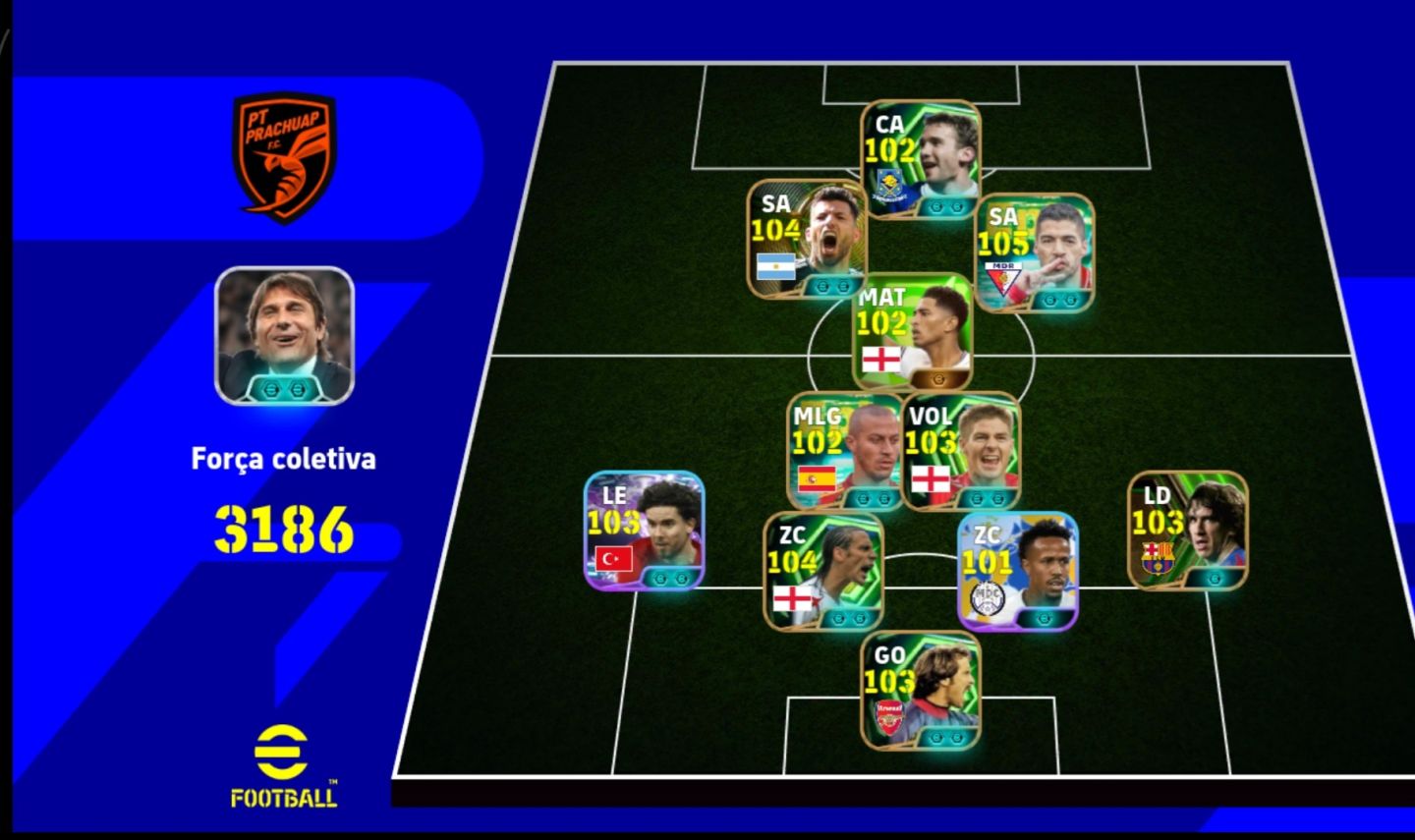 CONTA eFOOTBALL | FORÇA 3186 LENDAS E JOGADORES TOP! CONTE INCLUSO!