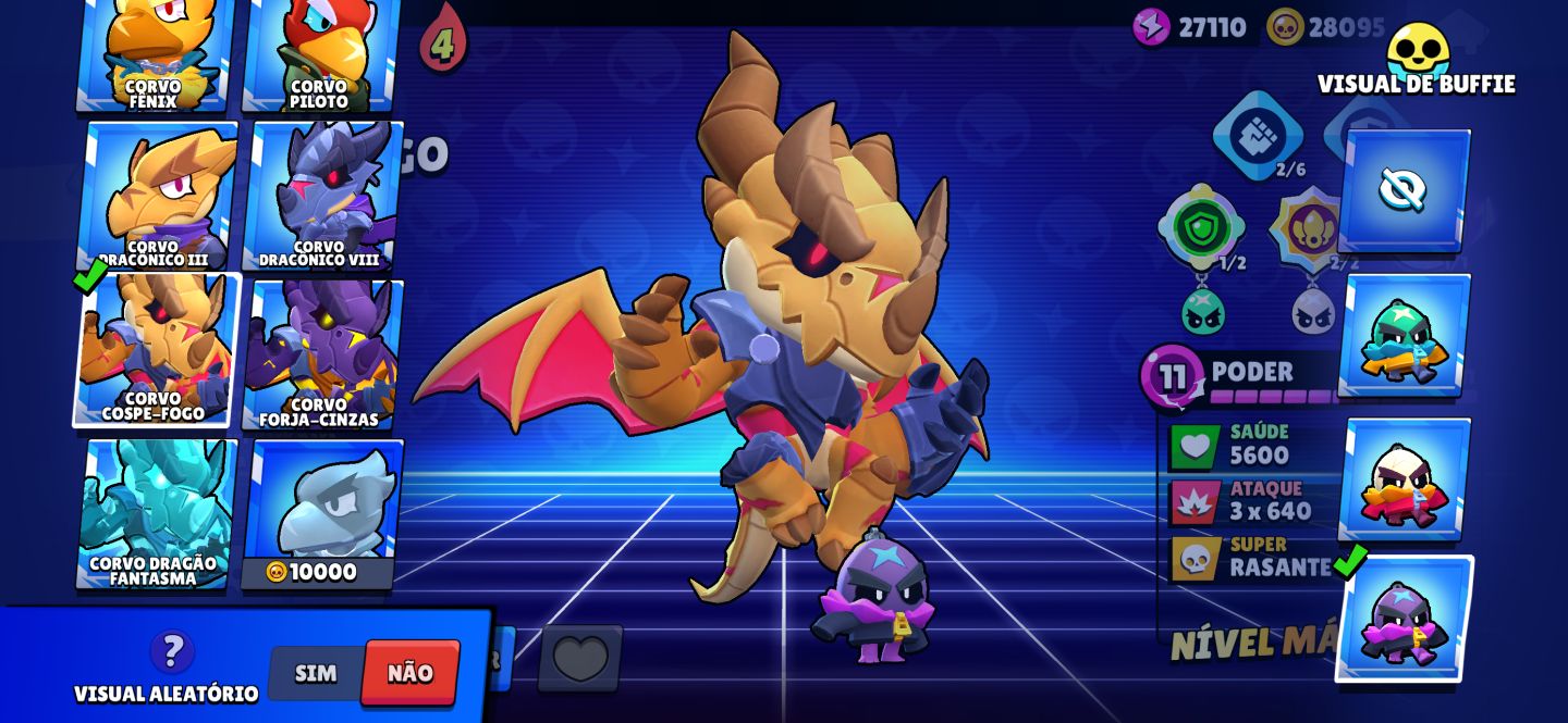 CONTA BRAWL STARS COM SKINS RARAS
