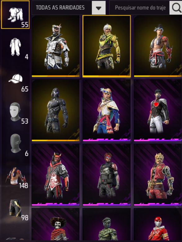 CONTA FREE FIRE NÍVEL 46
