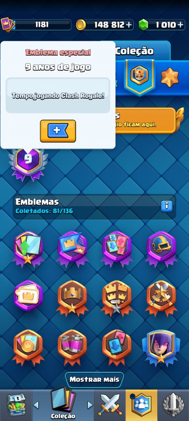 EMBLEMA 9 ANOS DE JOGO | 6.823 TROFÉUS(Arena 18) | Conta Clash Royale