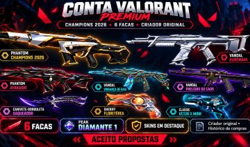 Conta Valorant | Champions 2026 + Vandal Kuronami + Gaia | Saqueador | Prata
