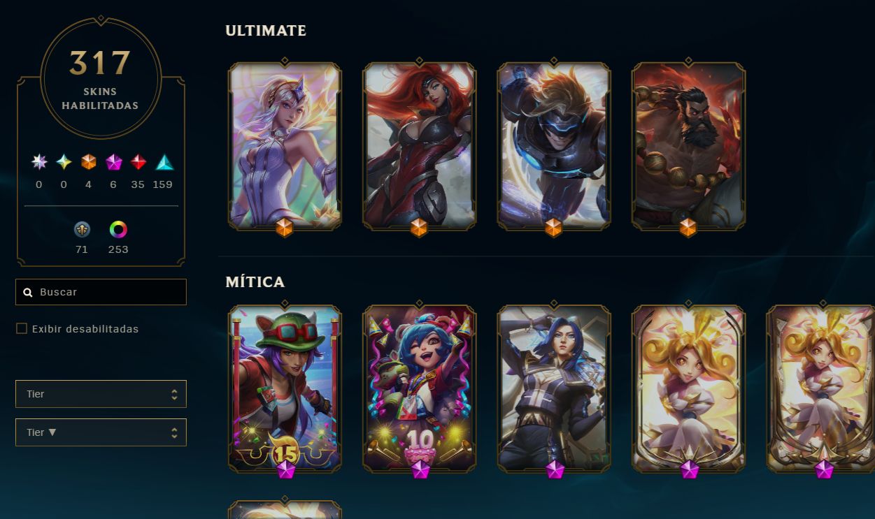 Conta LVL 910 com 317 skins