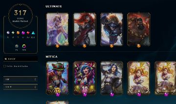 Conta LVL 910 com 317 skins