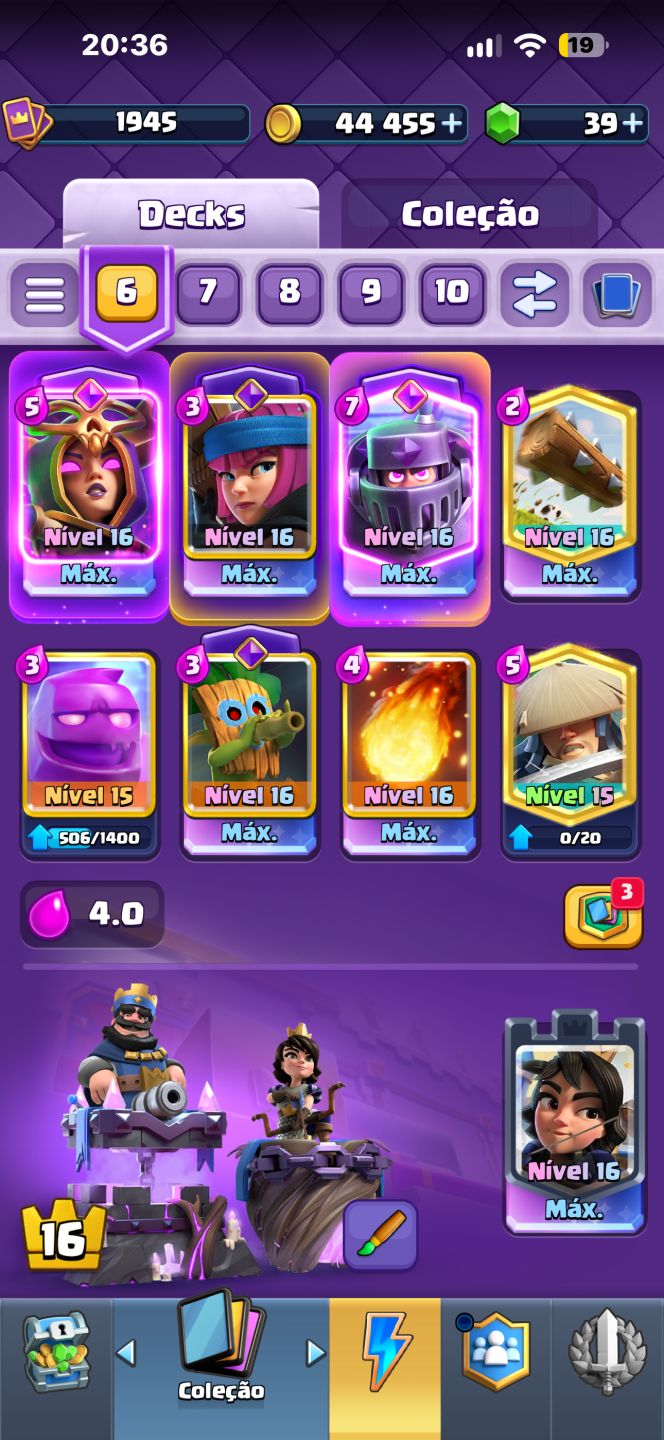 CONTA CLASH ROYALE ENDGAME | VÁRIAS CARTAS NÍVEL 16 MÁX. | 32/43 EVOLUÇÕES