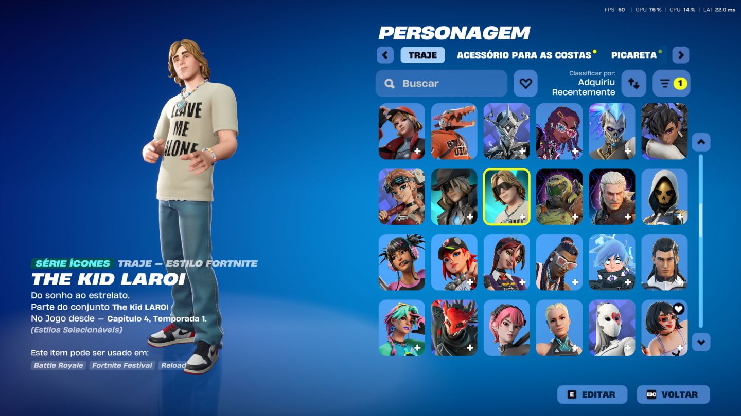 CONTA FORTNITE, MAIS DE 2000 REAIS GASTOS COM SKINS DESDE A SEASON 7