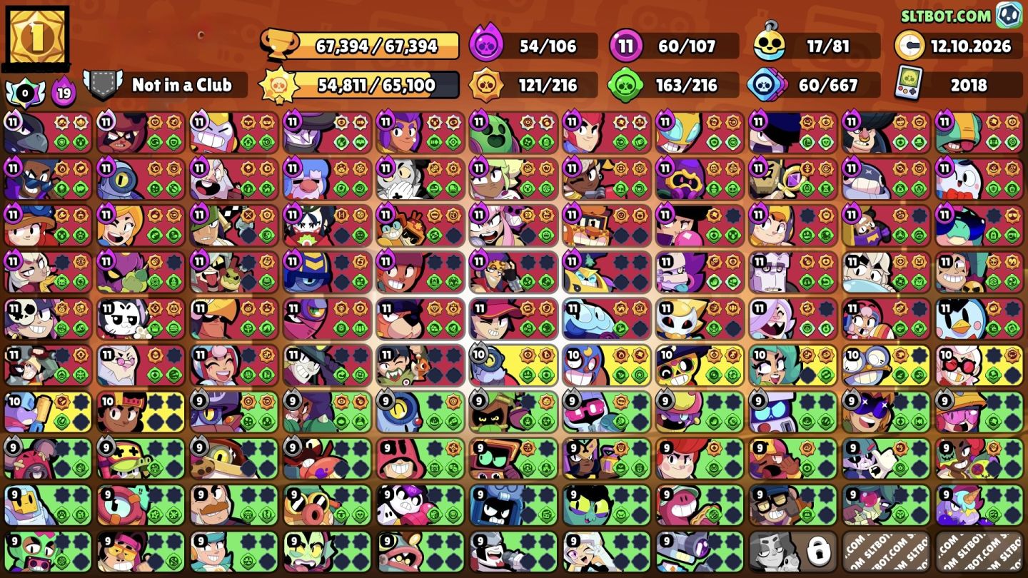 CONTA BRAW 67K | FAMA SOLAR 1 COM TODOS OS BRAWLERS NÍVEL 9 OU MAIS E SKINS OLD