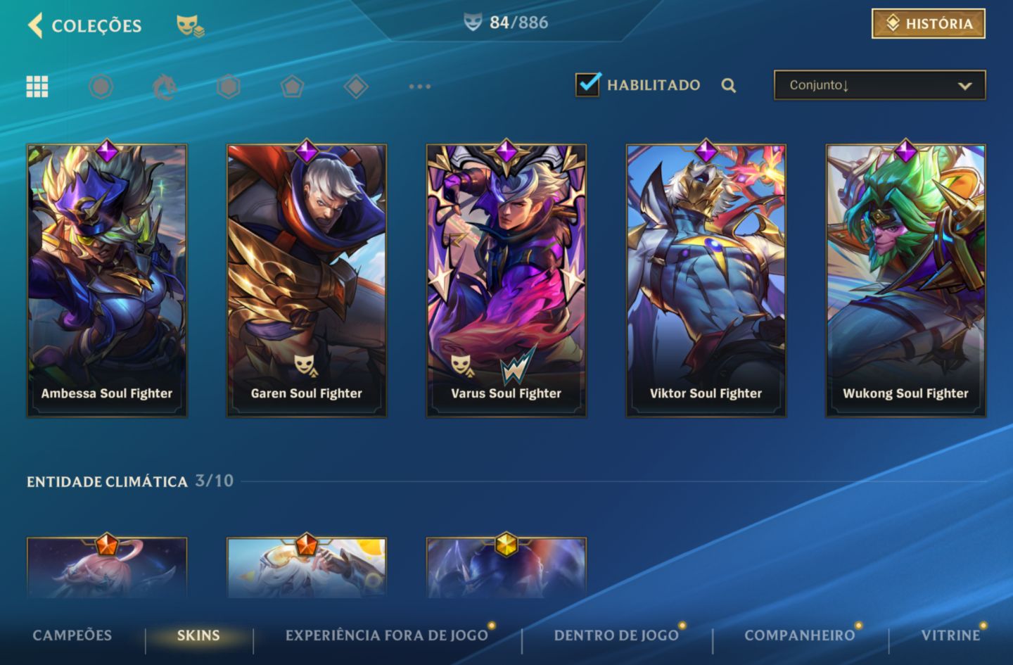 Conta com bom gasto e nova skin prestígio Vlad, Syndra e Morgana
