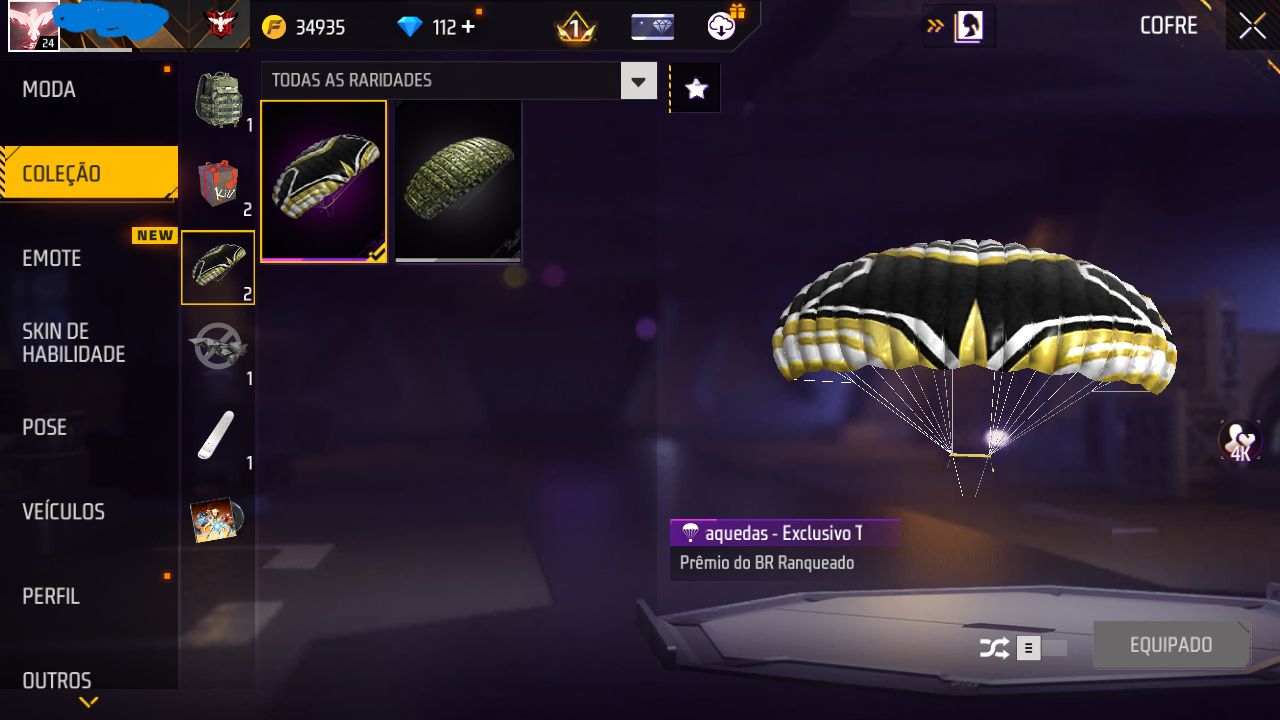 CONTA FREE FIRE MESTRE MODO RANK COM SKIN DINO DE FOGO E PUNHO CHIDORI