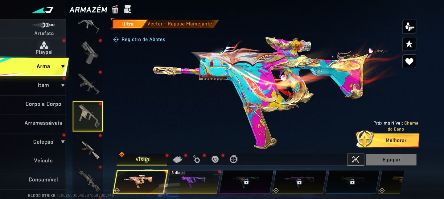 Conta de blood Striker rara como várias skins ultra um personagem eterno