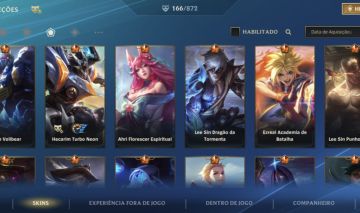 Conta Insana Wild rift 166 skins