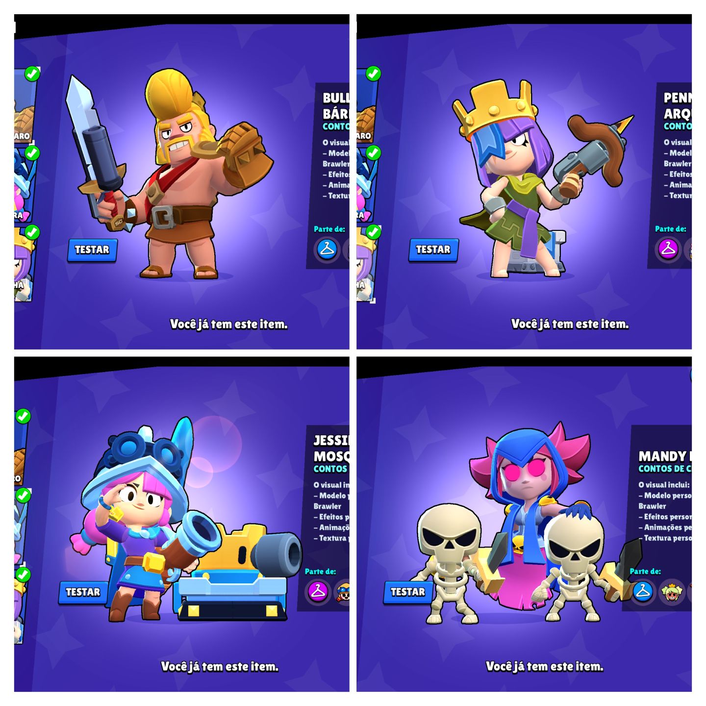 CONTA BRAW 46K |FAMA SATURNIANA 3 -107 BRAWLERS MAIS DE 270 SKINS E 10 PASS PLUS