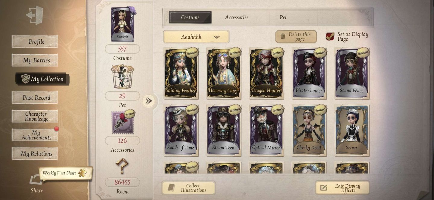 Conta antiga de Idv com skins raras