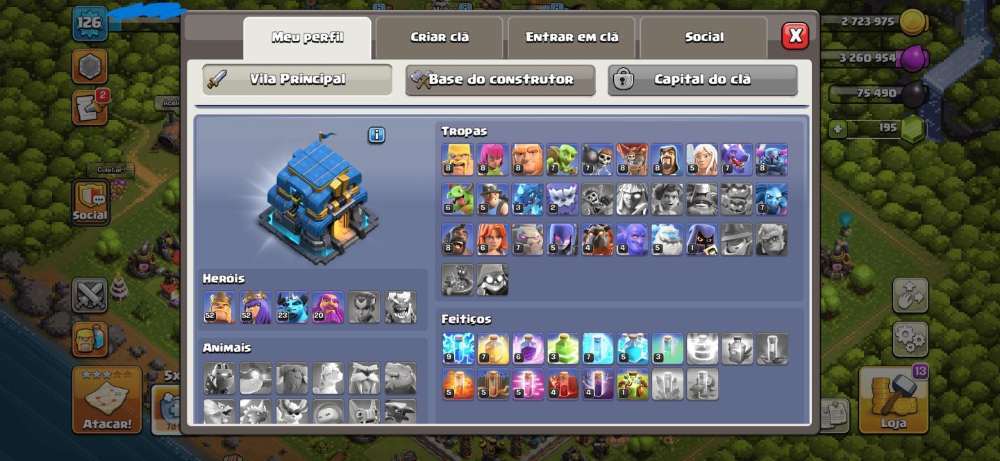 CONTAS CLASH ROYALE/CLASH OF CLANS VILAS UPADAS, VILAS ECOLOGICAS