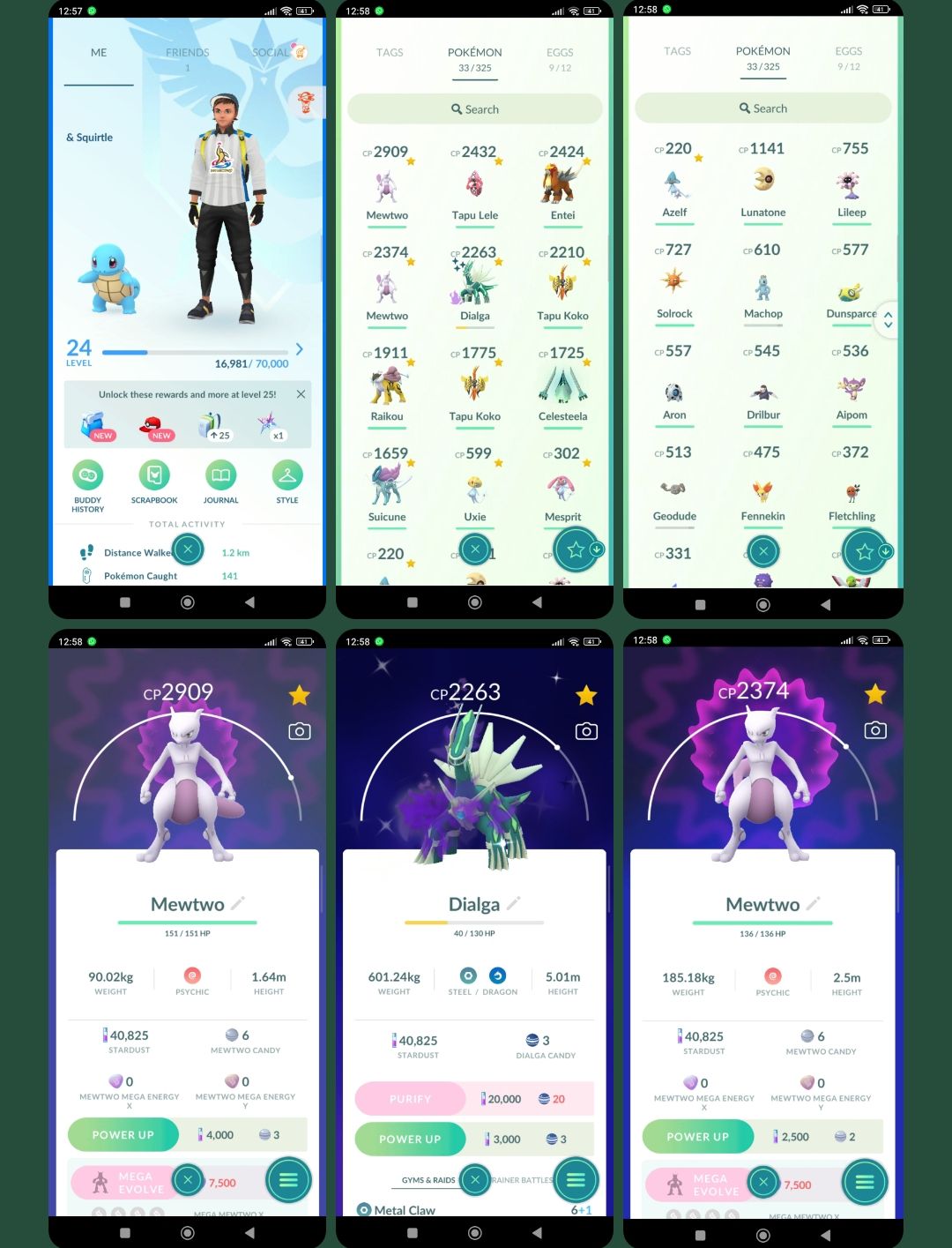 LVL 24 | 2 MEWTWO + DIALGA + ENTEI + TAPU LELE + TAPU KOKO | D056