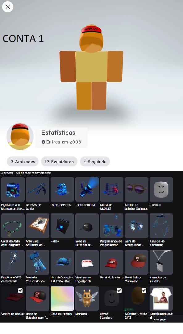 CONTAS ANTIGAS DE ROBLOX (2007 A 2016) | OFFSALE, RAP & LIMITEDS
